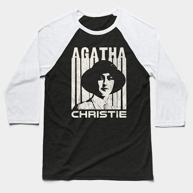 Agatha Christie // Retro Style Design Baseball T-Shirt by Mandegraph